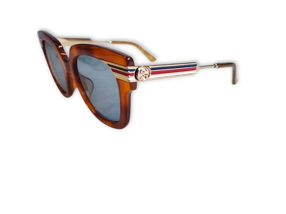 Gucci GG0281S-002 Havana Square Brown Lens Women's Acetate Sunglasses